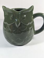 Vintage Figural Owl Mug Green Coffee Tea Cup 14 Ounce Ceramic  picture