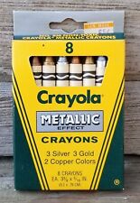 NOS Vtg 8 Crayola METALLIC EFFECT Crayons Silver Gold Copper 1987 Binney & Smith picture