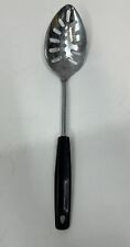 Vintage Foley Slotted Serving Spoon Utensil Chrome w Black Handle USA picture