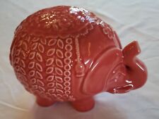 Pink/ Melon Colored Ceramic Elephant Unbranded Kawaii picture