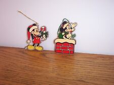 Two Vintage Disney Mickey Mouse Christmas Ornaments Monogram &  Kurt Adler picture