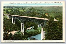 Clay's Ferry Bridge Route 25 Kentucky River Richmond to Lexington KY Postcard picture