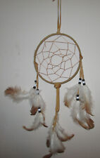 Vtg Native American Indian Dream Catcher Mandala Wool Fur Leather Beads picture