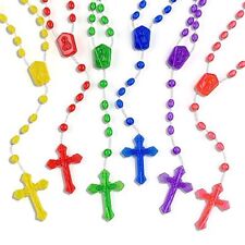 120 Pcs Plastic Rosary Beads Necklace for Religious Church Gift Easter Present picture