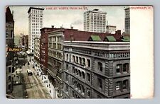 Cincinnati OH-Ohio, Vine Street Looking North, Burnet Bldg., Vintage Postcard picture