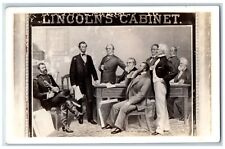 Lincoln's Cabinet Postcard RPPC Photo Painting c1940's Unposted Vintage picture