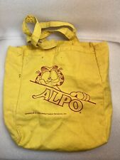 VINTAGE ALPO CAT FOOD YELLOW CANVAS TOTE BAG, GARFIELD 1978 picture