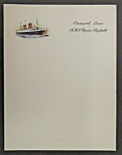 colorful 1950's CUNARD LINE H.M.S. QUEEN ELIZABETH Ocean Liner letterhead  picture