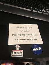 Rare Robert F. Kennedy RFK Flyer Greek Theatre/ Griffith Park 1968 Flyer Paper picture