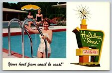 Holiday Inn US Hwy 80 Abilene Texas Pool Beautiful Lady Swim Suit UNP Postcard picture