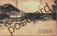 1948 GILFORD NH, Rowe Mountain Tramway, Skiing, Belknap Mt.,  postcard jj310 picture