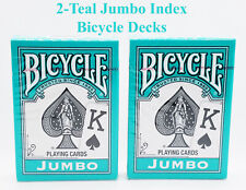 OVERSTOCK SALE 2-Teal Bicycle Jumbo Index Deck Playing Cards picture