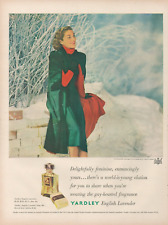 1948 Yardley English Lavender Perfume Pretty Lady Winter Sitting Wall Print Ad picture