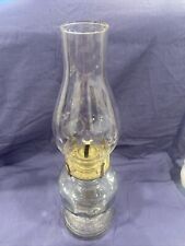 Vintage Blown and Pressed Clear Glass Oil Kerosene Lamp 16” Tall Clear Glass picture