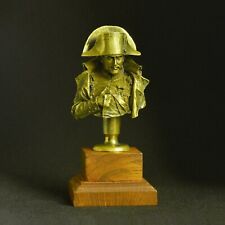Art Deco Solid Bronze Bust of Napoleon Bonaparte Statuette Figurine Wooden Stand picture