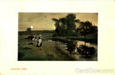 Farming 1910 Milking Time Antique Postcard 1C stamp Vintage Post Card picture