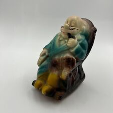 Vintage Retirement Fund Piggy Coin Bank Old Man and Dog Rocking Chair Made Japan picture
