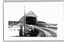 Postcard RPPC Covered Bridge Grand Pre Nova Scotia Can Gaspereau River B&W C1930 picture