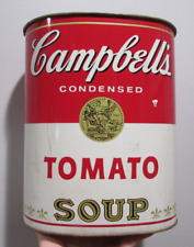 Vintage Cheinco Campbells Tomato Soup Metal Trash Can Waste Bin Basket picture