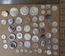 Lot of 57 Abalone and Mother-of-Pearl Buttons - Lot H178 picture