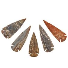 Flint Stone Arrowhead Handcrafted Fully Functional Medieval for LARP  Set of 5 picture