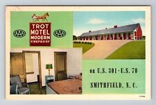 Smithfield NC-North Carolina, Trot Motel, Advertising, Vintage Postcard picture