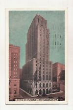 1938 Hotel Keystone Pittsburgh Pennsylvania Teal Sky Street View Postcard picture