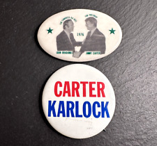 1976 US PRESIDENT JIMMY CARTER FOR PRESIDENT + BRADAMAS & CARTER + KARLOCK PINS picture