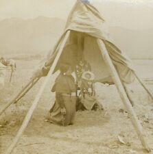 Native American Indian Photo 1900 Papoose Child Carrier Teepee Tent Mother Baby picture