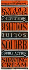 Squibb Double Action Shaving Cream, Good Match For Razor Vintage Matchbook Cover picture
