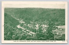 Aerial of Cooksburg from Fire Tower Cook Forest Park PA Pennsylvania Postcard picture