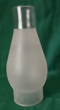 Vintage 3/4 White Frosted Glass Hurricane Lamp Chimney 7 1/2