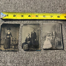 Lot Of ( 3 ) tin type Antique photos Late 19th Century Early 20th Century picture