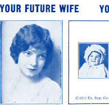 Vintage 1935 Your Future Wife Children Blotter Postcard Size Debutante Wholesome picture