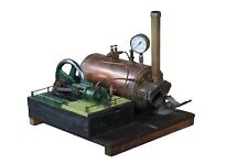 Antique Schaeffer & Budenberg Stationary Steam Engine Model w Copper Boiler picture