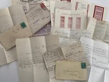 Antique Handwritten & Typed Letter Lot 1800s Stamped Envelopes picture