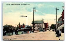 1913 Huntington, IN Postcard-  SOUTH JEFFERSON STREET IND HUNTINGTON MILL CO picture