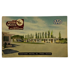 El Paso TX Western Motel Linen Postcard Travel Vacation 1940s picture