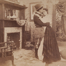 Soldier Leaving Home Hugging Kissing Wife Sorry To Leave 1899 Stereoview C172 picture