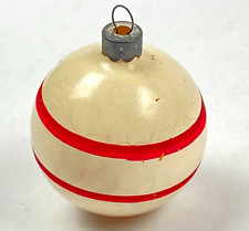 Vintage WWII Era Unsilvered Striped Round Christmas Ornament picture