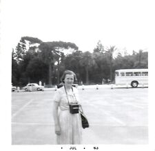Vintage Found Photo 1963 Tourist Woman Napoleon's Park Rome Travel Snapshot picture