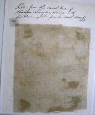 RELIC FROM THE DEATH BED OF ABRAHAM LINCOLN STAINED W HIS BLOOD W SIGNED LOA picture