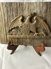 VTG Brass Spread Eagle Trivet On Weathered Wood 1952 Horace Burns Metal Crafters picture