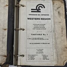 Vintage 1976 Consolidated Rail Corporation Conrail Western Region Timetable No 1 picture