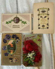 LOT 4 Germany Antique St Patrick's Day SHAMROCK ROSES PANSY postcards c1912 picture