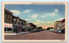 RANTOUL, Illinois IL ~ Street Scene SANGAMON AVENUE c1940s Linen Postcard picture