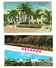 Orlando FL 2 Postcards Albertson Library Greetings Florida Vintage picture