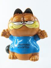 Enesco Garfield Donations Accepted 1978 - 1981 Kitty Cat Ceramic Coin Bank HTF picture