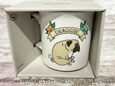 Genuine Fred Coffee Mug Draggin Pug Dog Ceramic Cup Muggin Out picture