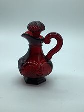 Avon 1876 Cape Cod Ruby Red Cruet Vintage Glass Bottle w/ Stopper 5.75